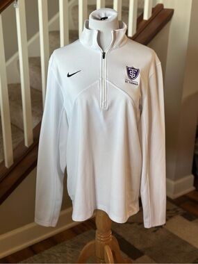 UST Nike White Pullover with Purple St. Thomas Crest - F1019